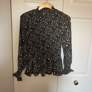 Flawless mock neck floral blouse